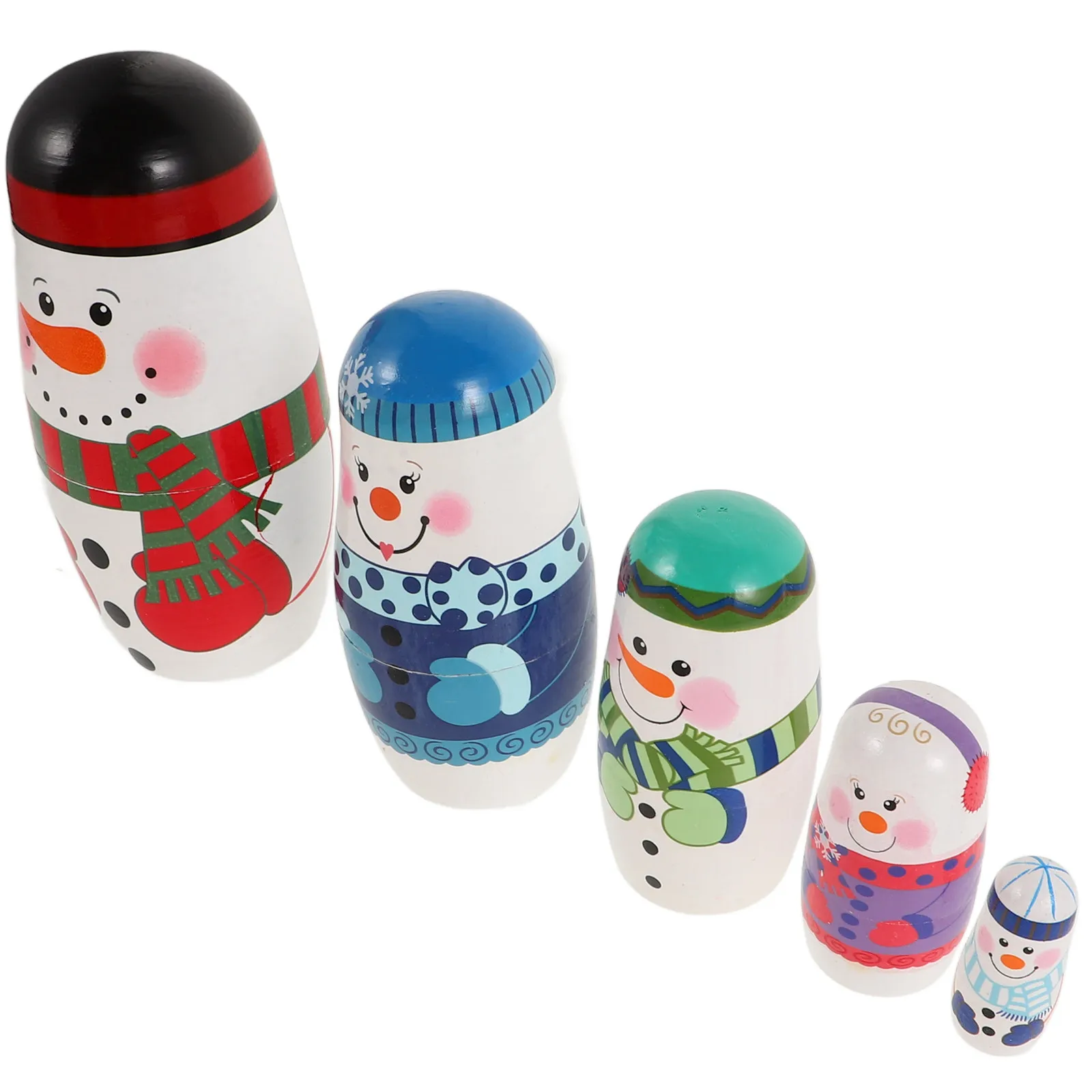 

Деревянный набор из 5-ти многослойных фигурок снеговиков для сборки, рождественский декор для дома, праздничный подарок для детей, развивающий навыки наблюдательности