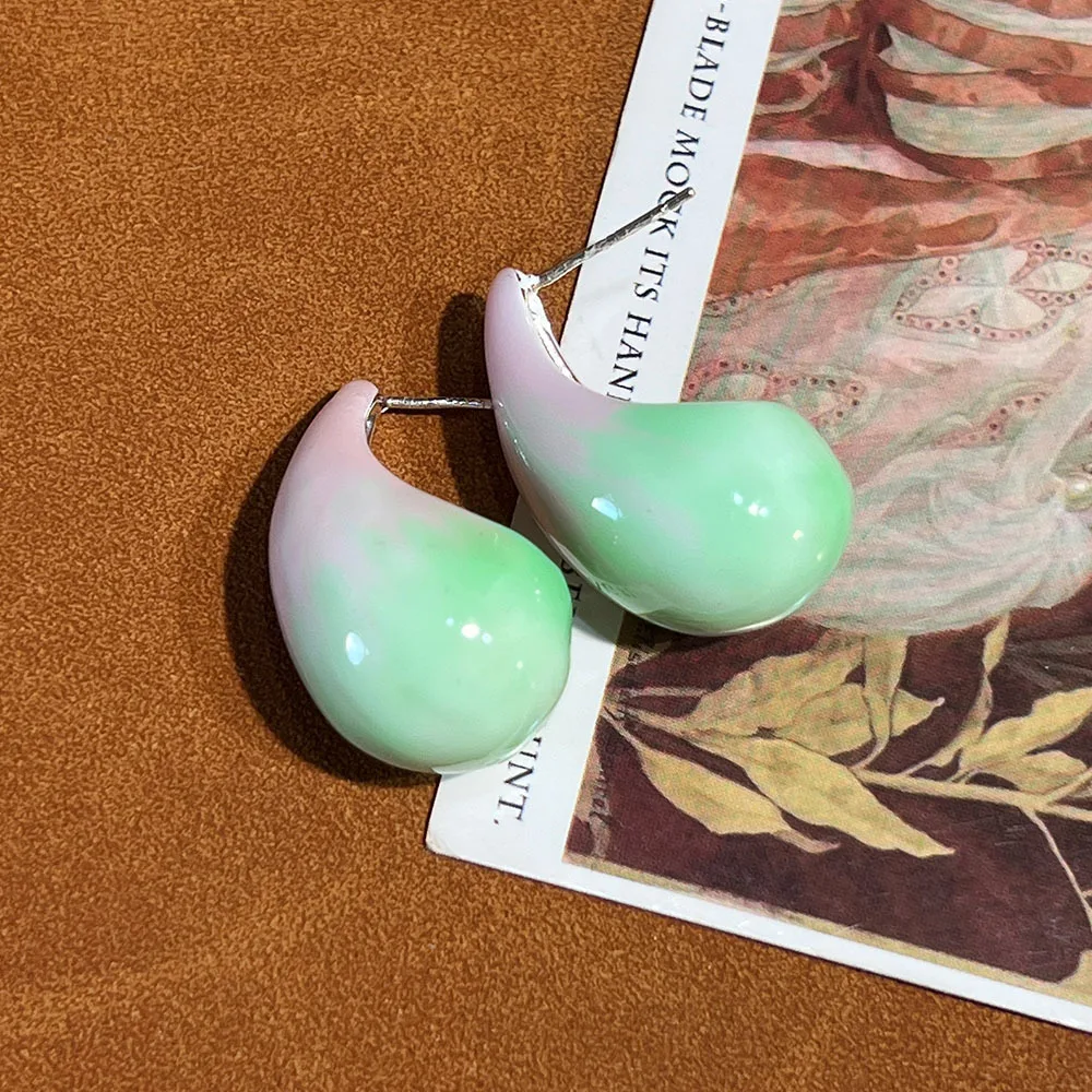 

Новые серьги-гвоздики с градиентным эффектом и имитацией масляных капель, из серебра S925, для женщин, модные и простые, универсальные, в форме капли.