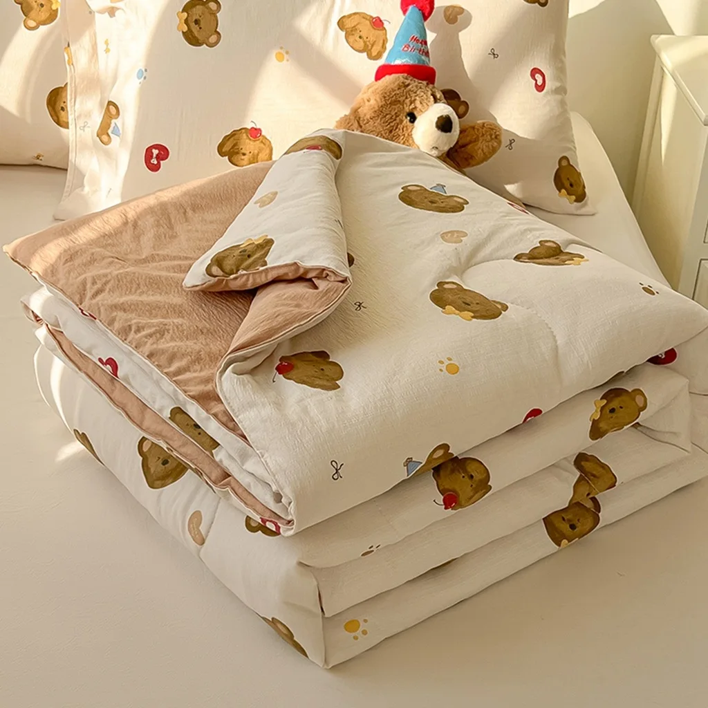 Summer Quilt Comforter INS-Style Printed Thin Quilt for Home Decor Soft Cotton Breathable Air Conditioner Quilts