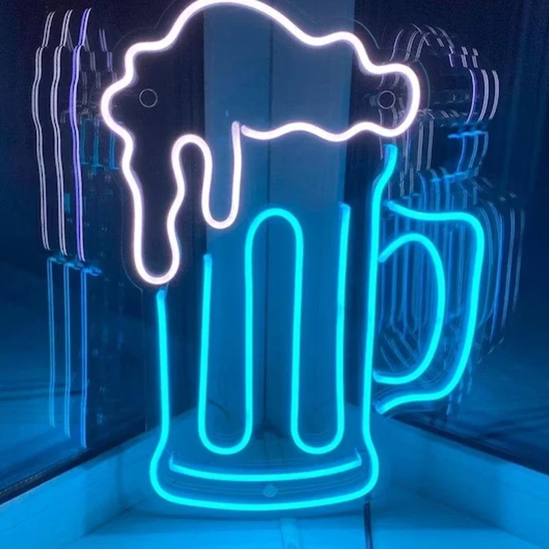 Beer Led Neon Light Sign Shop Bar Neon Restaurant Decorative Light Nightclub Plaza Decorative Lights Neon Bedroom Wall Kitchen