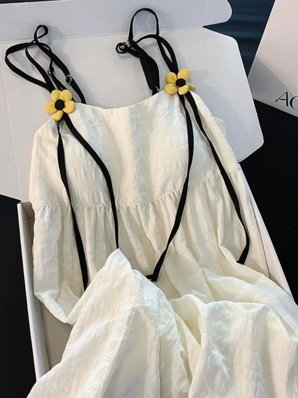 DAIMELU Pastoral pure cotton with chest pad Sleepwear suspender pajamas pajamas women's summer new sweet dress small nightgown