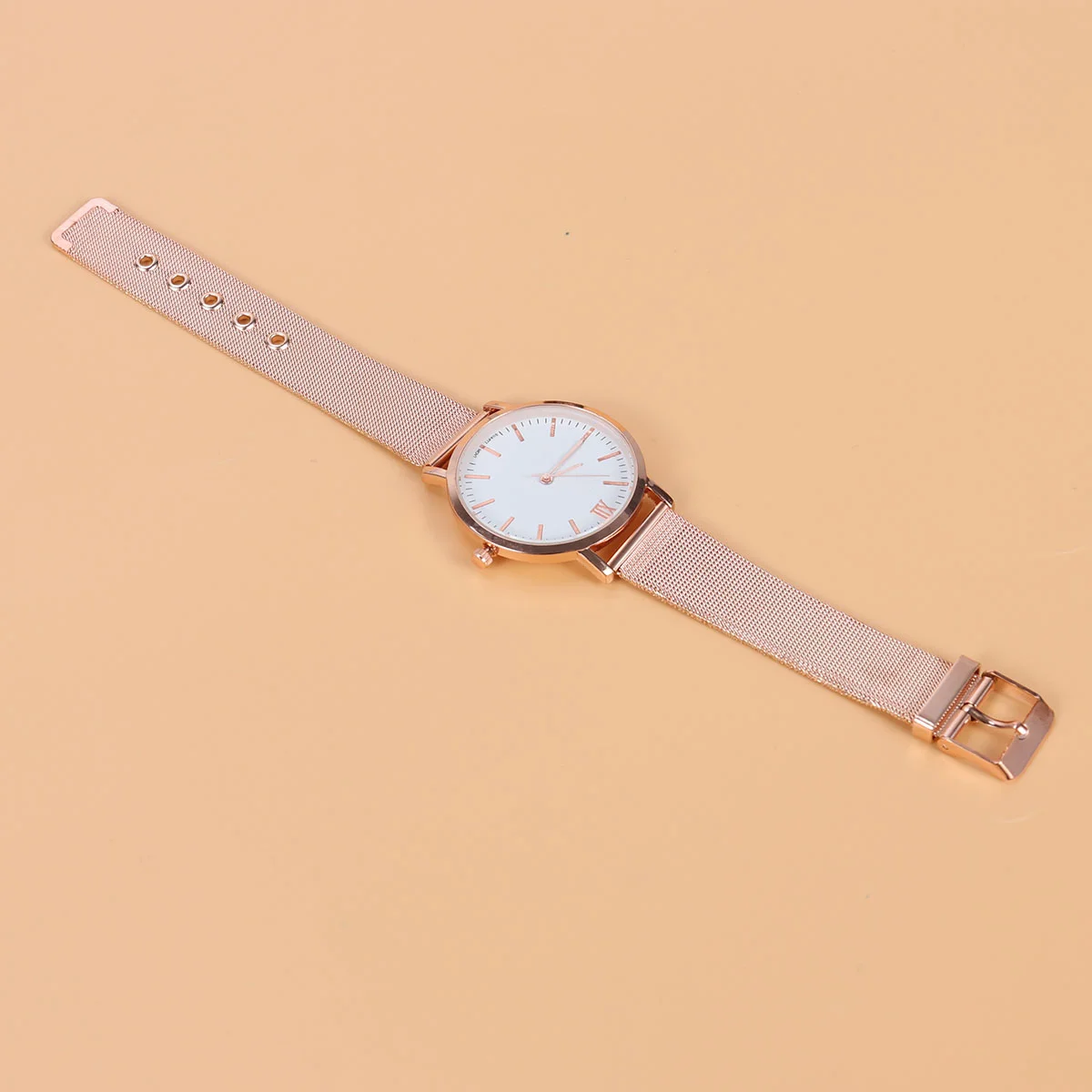 

Fashion Luxury Alloy Mesh Belt Casual Elegant Classic Quartz Watch Wristwatch (Rose Gold) mesh belt watch