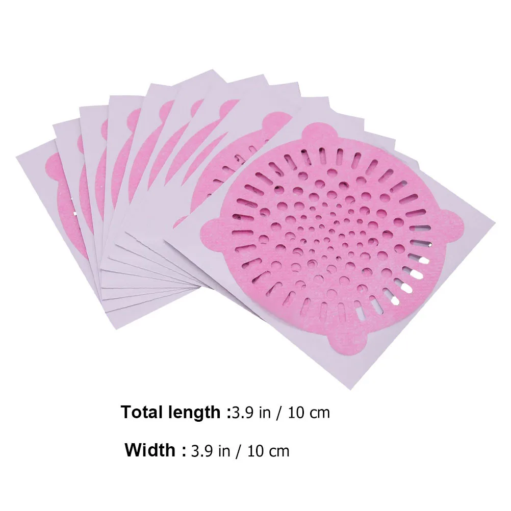 20Pcs Disposable Floor Drain Hair Filter Stickers Anti-Blocking Shower Sink Sewer Drain Hole Filtering Sticker