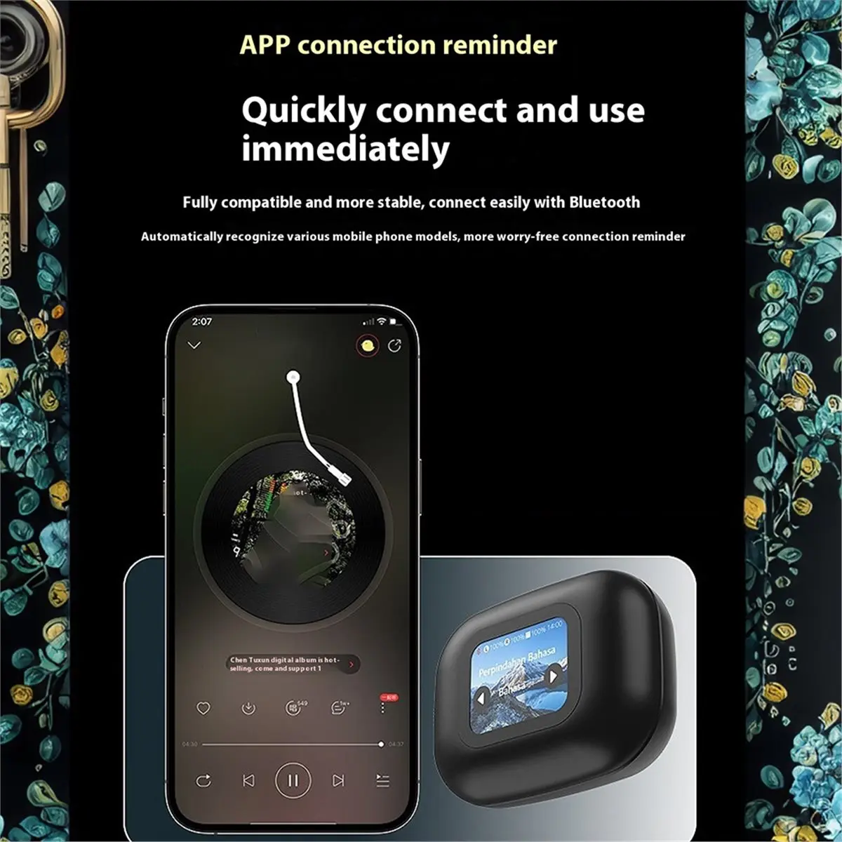 

lucky Headphones AI Translation Earbuds Real Time Intelligent Multifunction Touch Screen Earphones Wireless Bluetooth Black