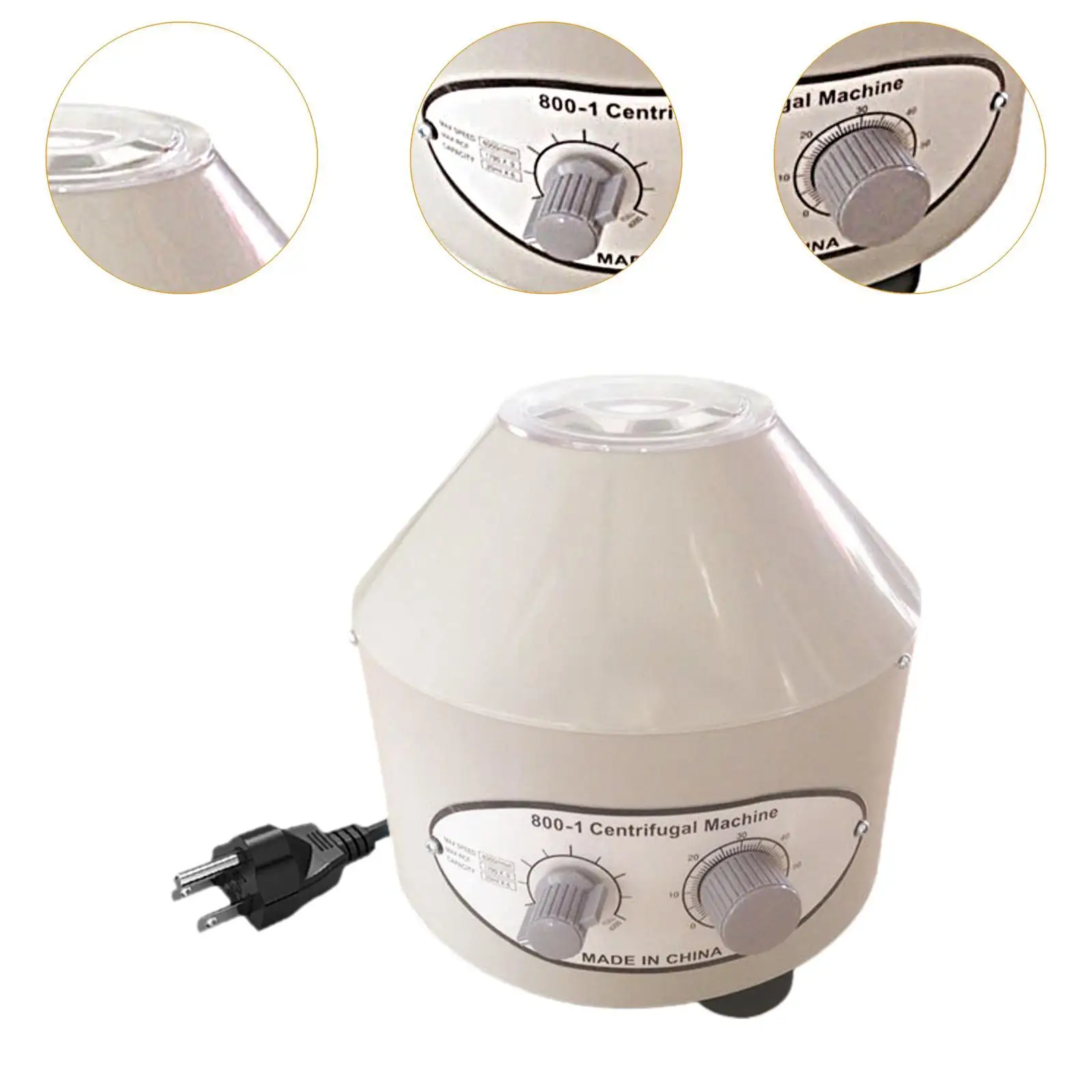 800-1 Electric Desktop Centrifuge 20MLX6 US 110V Plug Multipurpose Time and Speed Control 4000RPM 50W