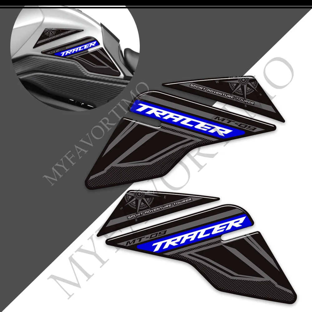 Stiker bantalan tangki lutut, untuk Yamaha MT09 MT 09 Tracer 900 GT MT-09 Kit minyak bahan bakar Gas sepeda motor