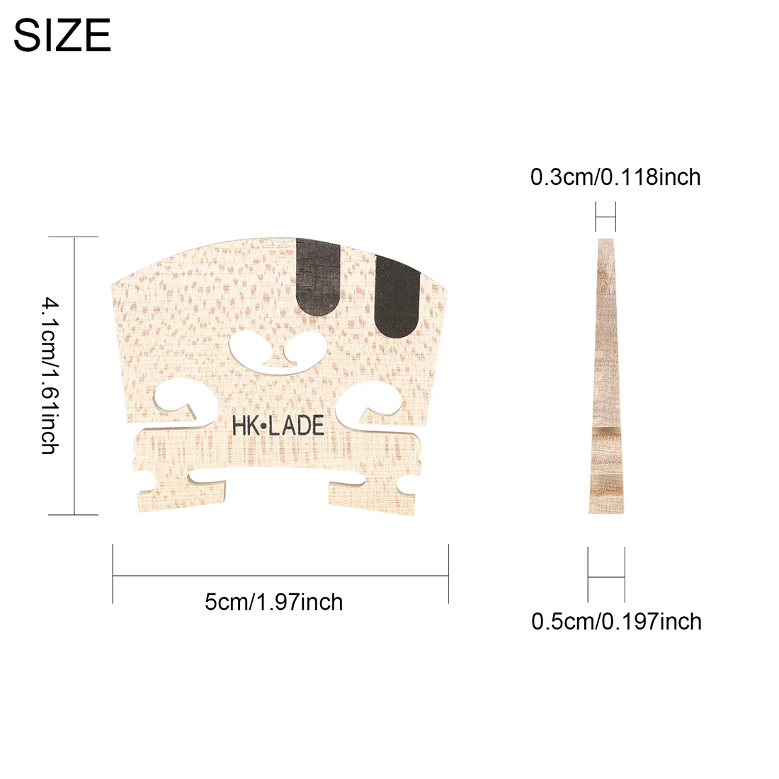 HK·LADE Violin Bridge 2Pcs Maple Wood 4/4 Size Fiddle Violin Bridge for Violin Replacement Parts String Instrument Luthier Tool
