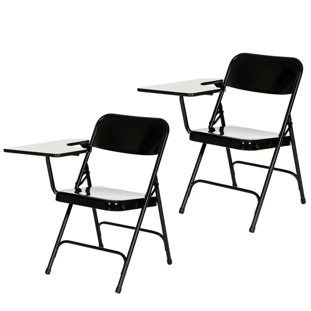 Silla plegable ergonómica de aleación de acero, sillón plegable de 28,75 "D X 20,5" wx29,5 "H, color negro sólido, 14,5 libras