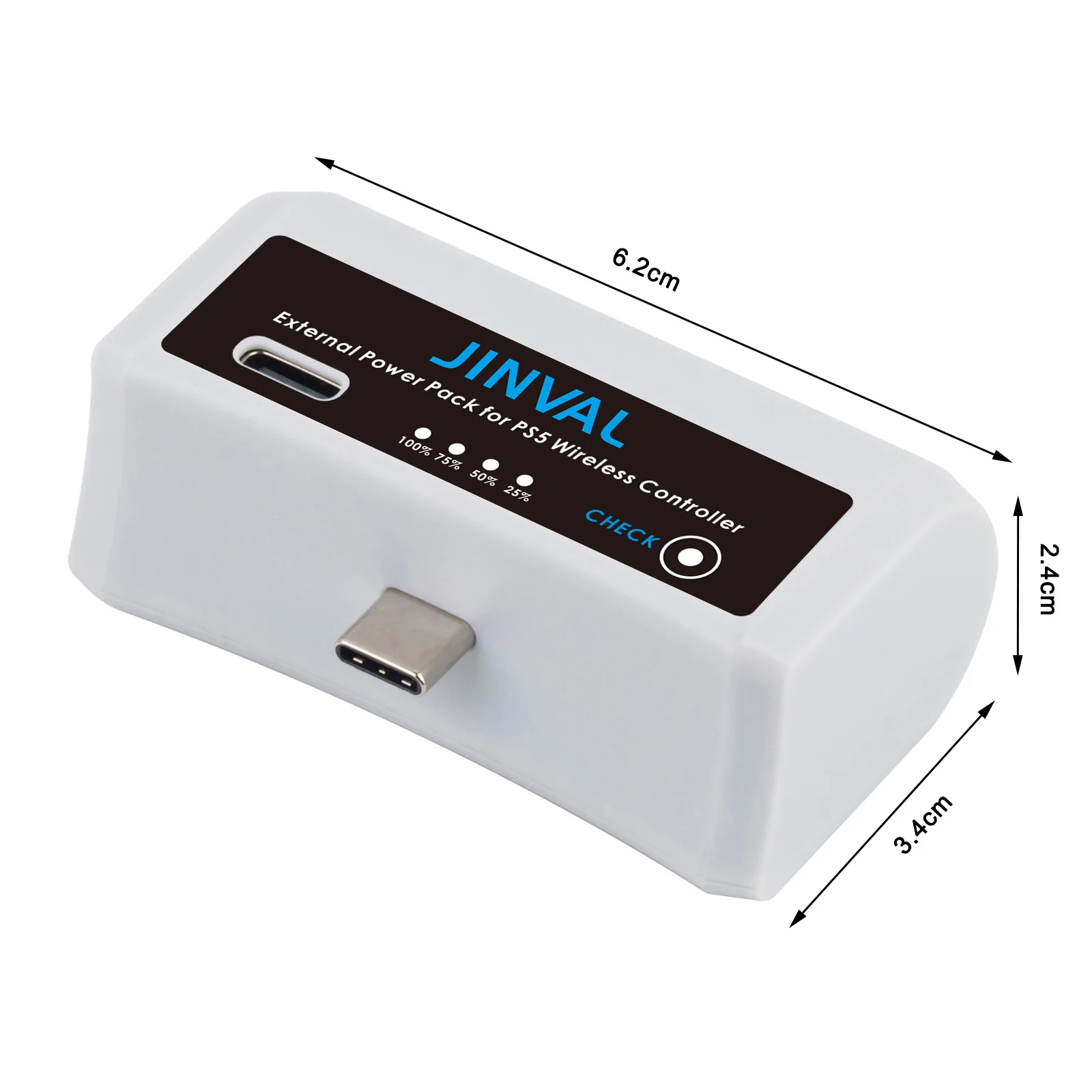Bateria do kontrolera JINVAL PS5 3500mAh, baterie do kontrolera bezprzewodowego PS5 PS 5, zewnętrzny powerbank LED, akcesoria do gier — zdjęcie produktu 6