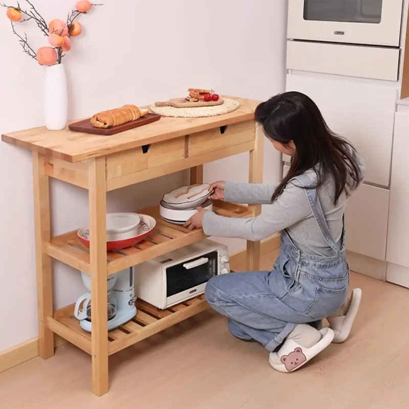 Utility Cart Kitchen Island Table Trolley Shopping Furniture Rotating Wheels Large Carrito Organizador Con Ruedas Push Dolly