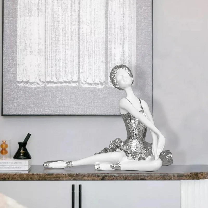 l*-Nordic Room Decor,Ballerina Girl Statue Ornaments Crafts Desktop Decoration,Creative Figurine Sculpture,Artwork Gift