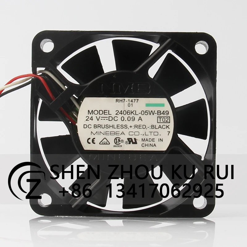 2406KL-05W-B49 Case Fan for NMB 24V 0.09A 60X60X15MM 6015 6CM Silent Alarm Inverter Cooling Fan