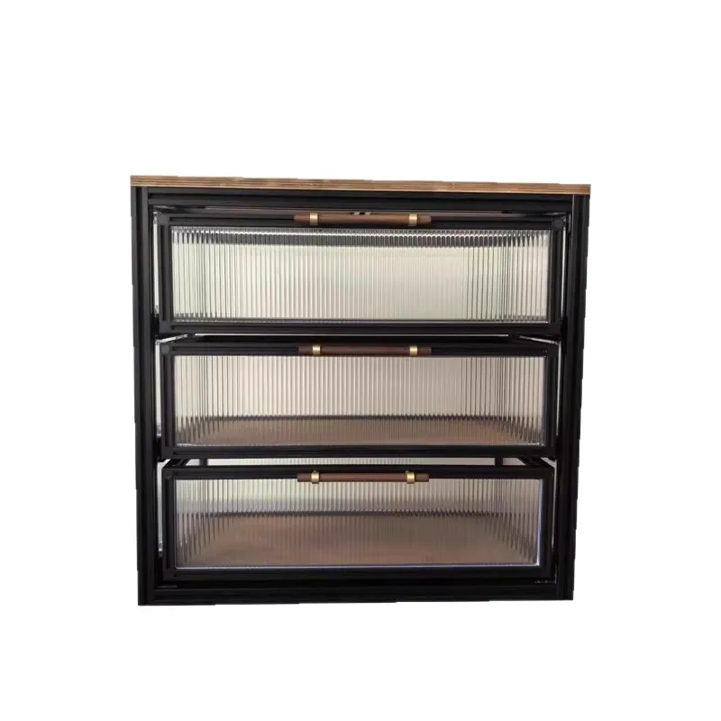 

Aluminum profile marine plate storage rack birch acrylic supermarket display cabinet