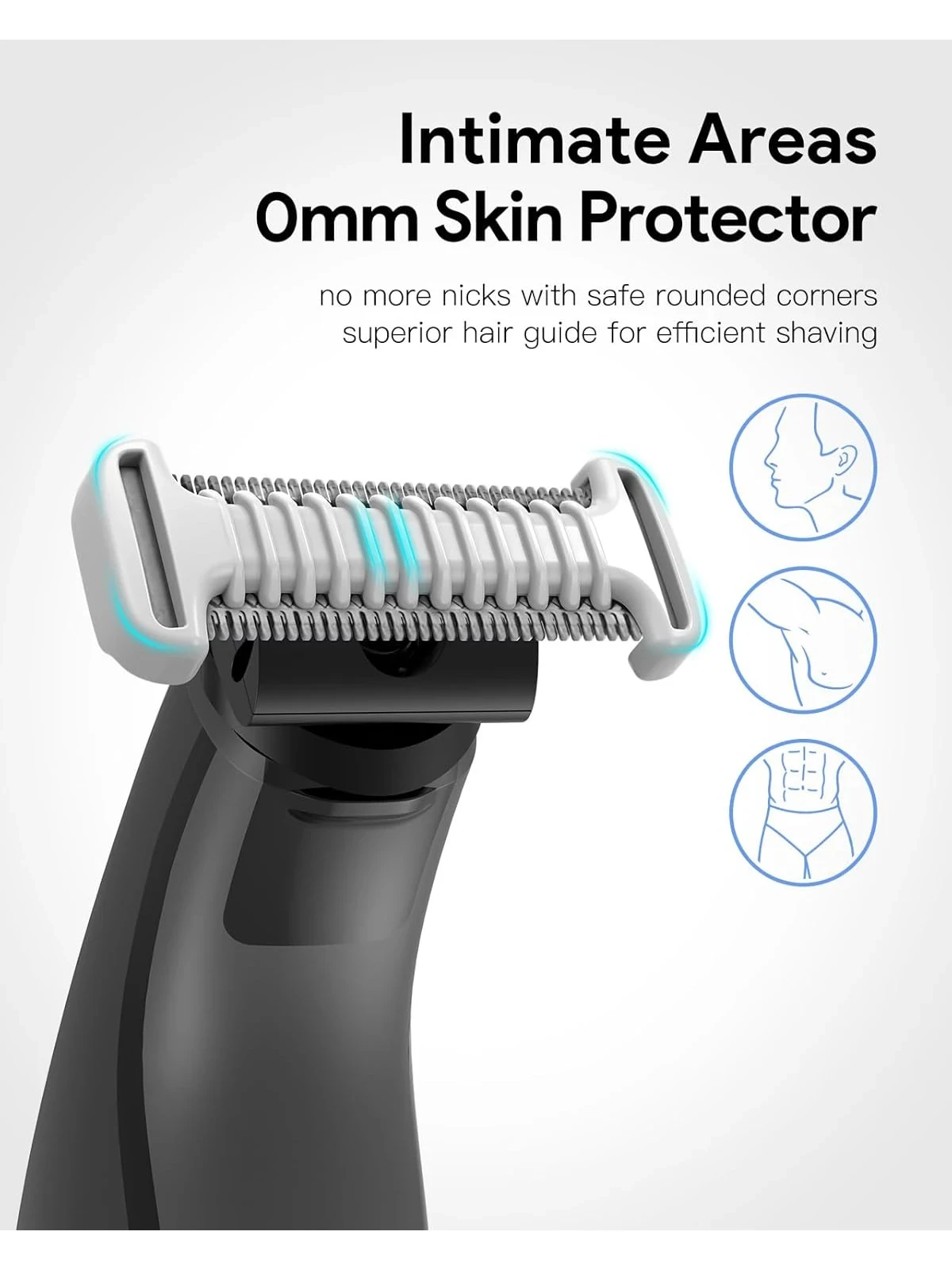 Intimate Skin Protector & Body Comb 3mm Clogs Compatible for OneBlade QP2724/QP2824/QP2520/QP2630 Hybrid Trimmer Accessory