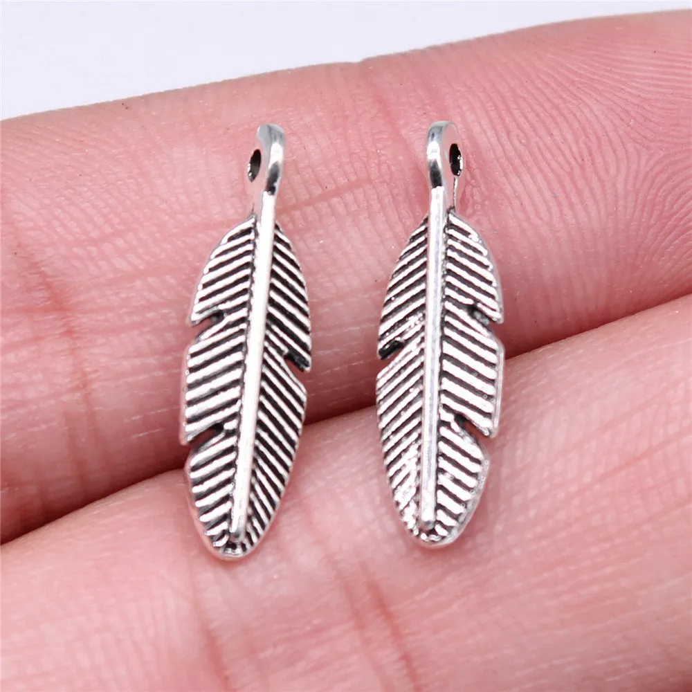 Accessories For Jewelry Feather Charms Popular Components 20pcs