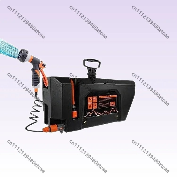 Portable Pressurized Quick-Charging Water Tank 24L Outdoor Shower Kit for Camping Hiking 4x4