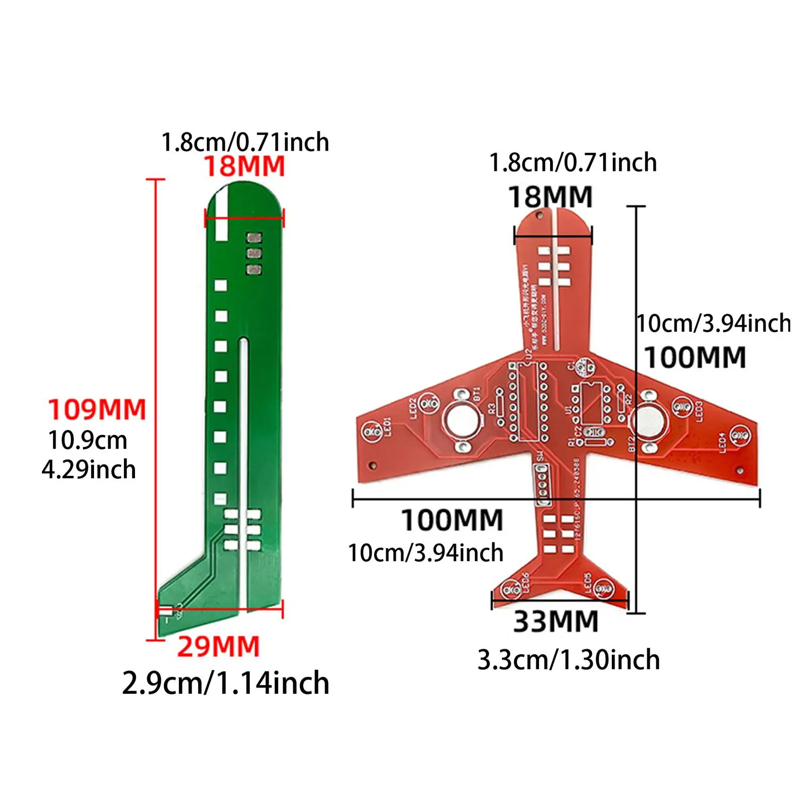 Juego de montaje de placa de circuito de práctica de soldadura DIY electrónico, avión práctico