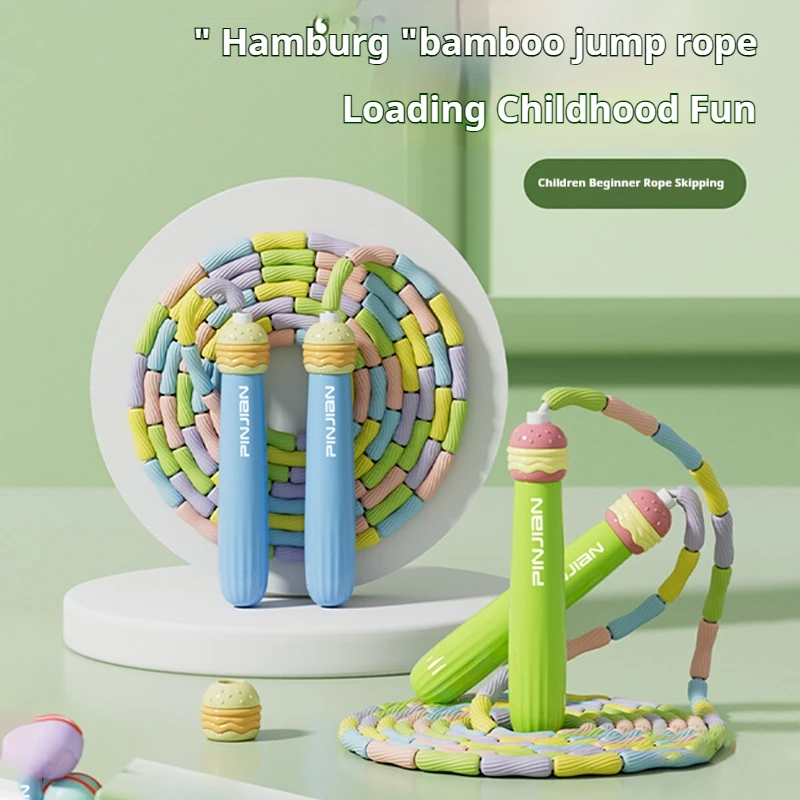 Adjustable Bamboo Jump Rope Tangle Free Design With Soft PVC For Kids Speed Training Home Exercise Unisex