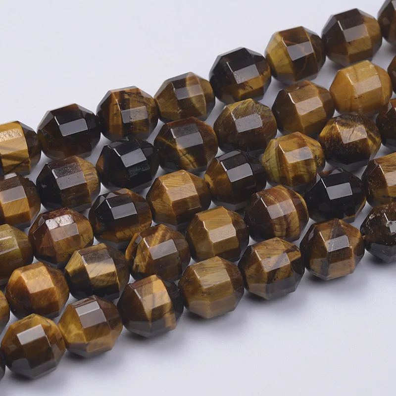 8mm10mmTiger Eye Natural Labradorite octagonal prism cut surface Pine beads DIY earrings necklace bracelet jewelry making