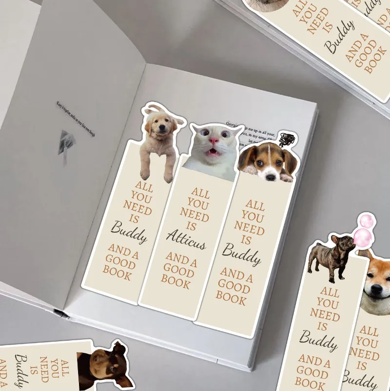 

30 шт., подарок для любителей животных для любителей кошек, закладка для чтения, этикетка для карточек, держатель для бумажных книг, забавные и милые креативные канцелярские принадлежности с героями мультфильмов