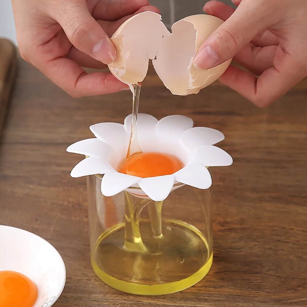 Cute Flower Shaped Egg Yolk Separator 1 Piece Kitchen Baking Tool Egg White Yolk Separator Egg Extractor Gadget