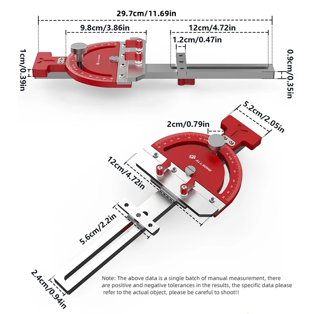 Allsome Square Right Angle Guide Adjustable Multi-angle Track Saw Guide  Angle Stop for Makita Festool DeWalt Guide Rail