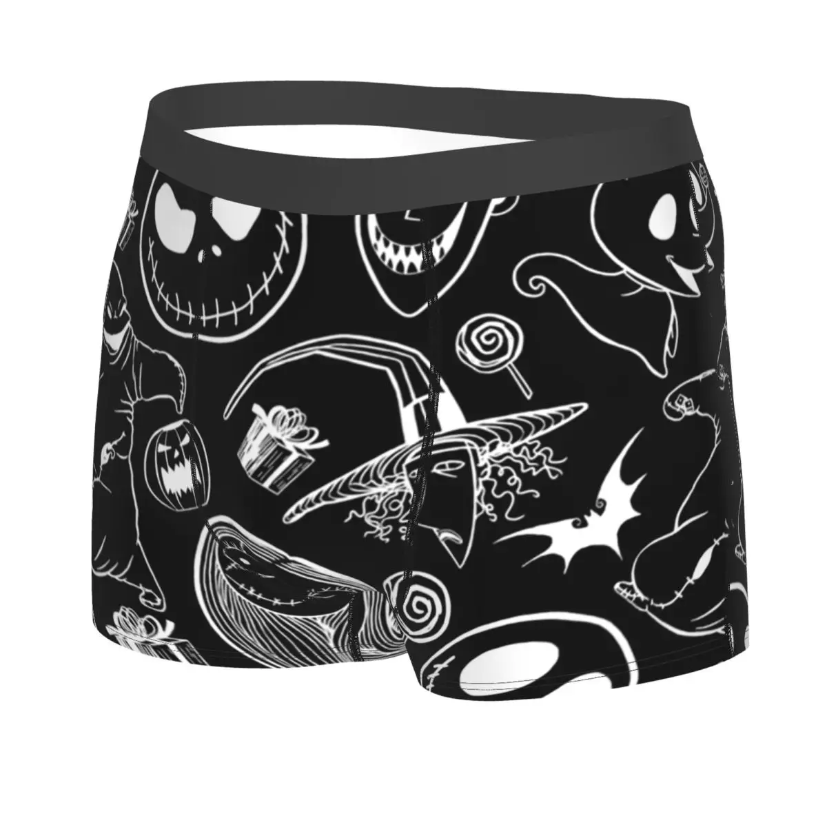 مخصص فيلم مخيف تيم بيرتون عيد الميلاد هالوين الجمجمة الملابس الداخلية الرجال تمتد الملاكم ملخصات