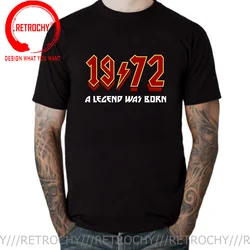 Retro Rock 1972 70s T-Shirts Men 50th Birthday 50 Years Old T Shirt Legend Born in 1972 Big Tall Tees Oversized 4XL 5XL 6XL Tops