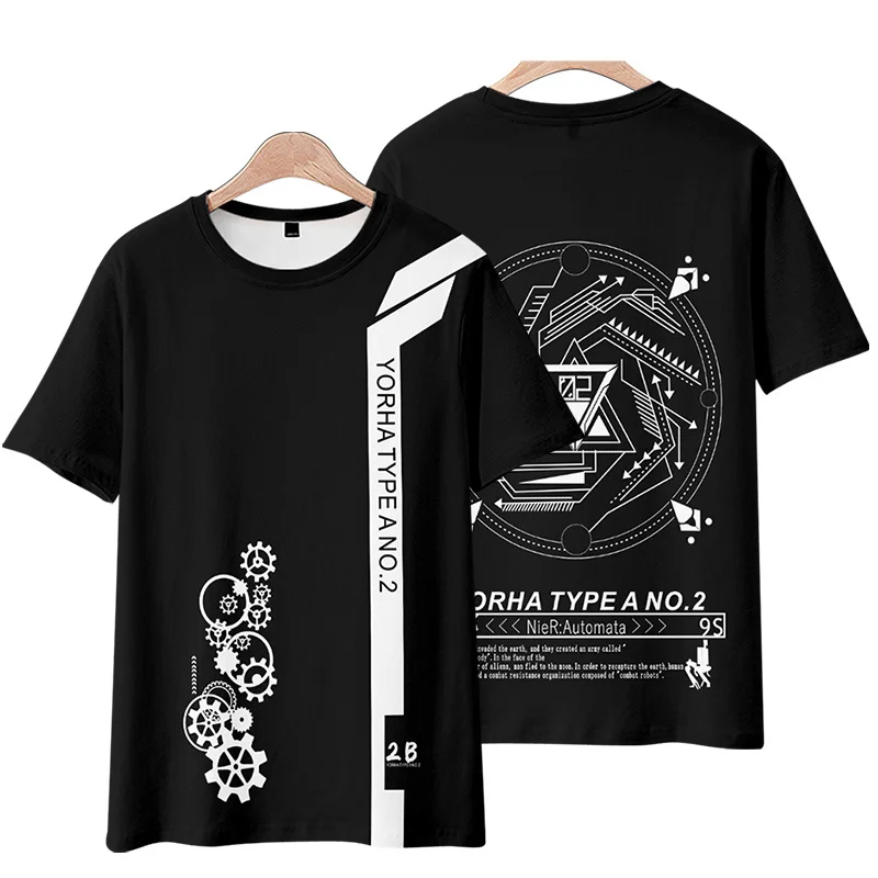 Game NieR:Automata Costume YoRHa No. 2 Type B T Shirt Casual Harajuku Coat T-Shirt Cosplay Cloak Men Women Fashion Tshirt