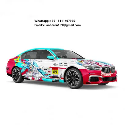 

Custom Printed Waterproof Car Vinyl Decal Cute Anime Bumper Design Self Healing Anti-Scratch JDM Body Film Die Cut Transfer PVC