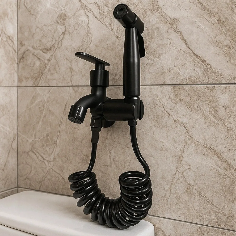 

Ручной опрыскиватель для биде высокого давления из нержавеющей стали 304, телефонный шланг, головки опрыскивателя для унитаза, простая установка, не протечек