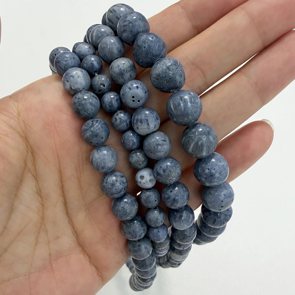 Natural Stone Blue Coral Beads In Loose 15