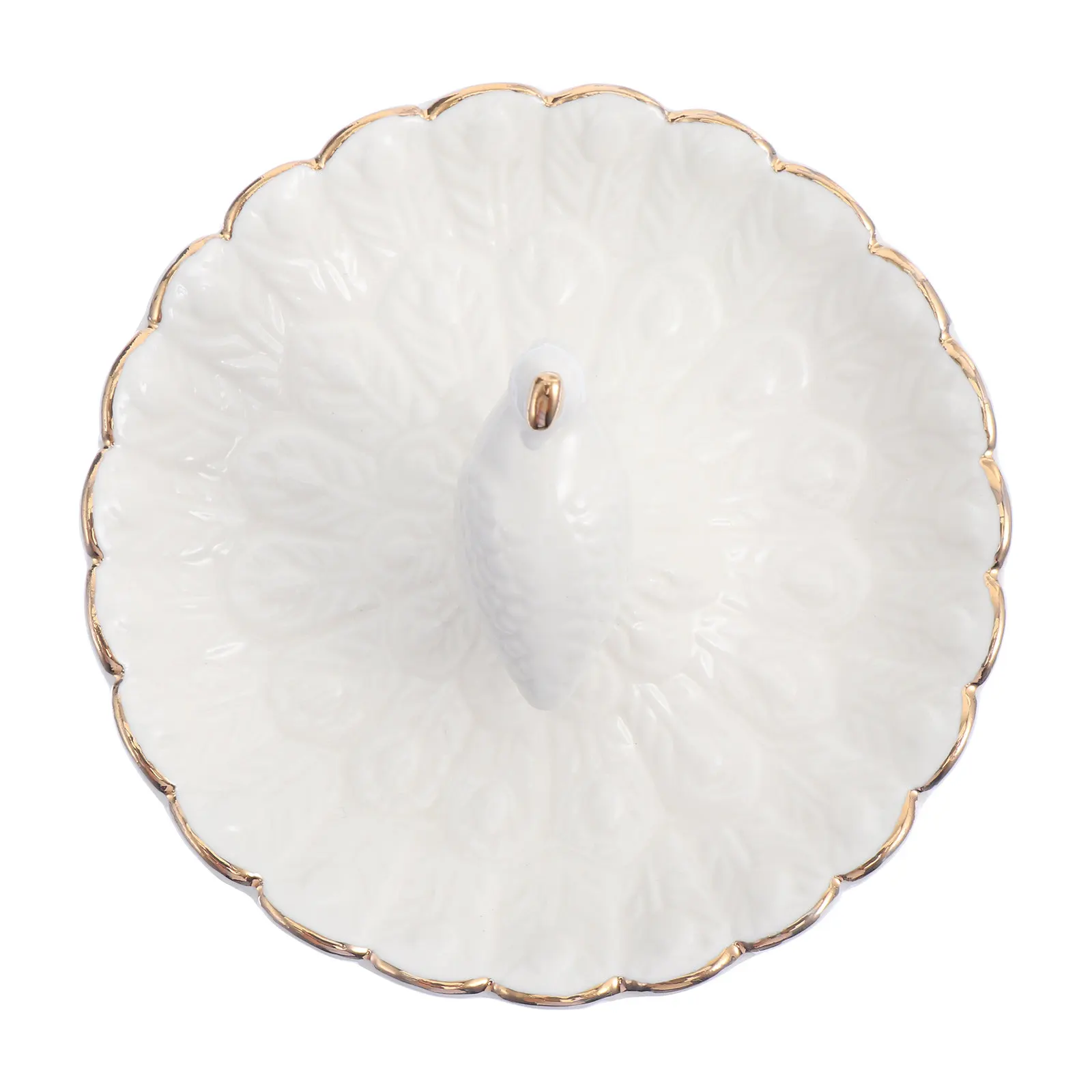 

1Pcs Jewelry Storage Tray Ceramic Dish White Elegant Design Jewelry Organizer for Earrings Necklace Bracelet Lipstick Perfume