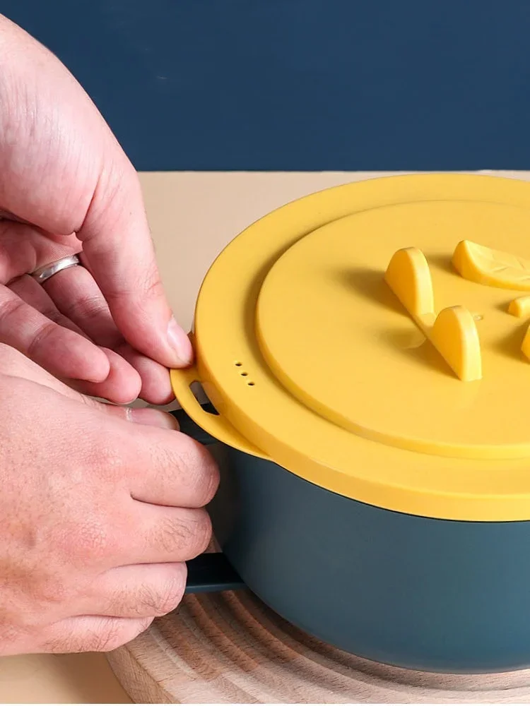 Ramen-Schüssel, Nudelschüssel aus Edelstahl 304, mit Deckel, hitzebeständig, Instant-Nudelschüsseln, Herd, Geschirr, Küchenzubehör – Detail 11