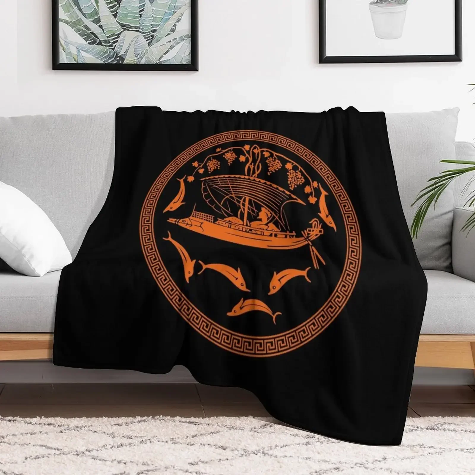 

Dionysos Crossing the Sea Throw Blanket Large Thermal Blankets