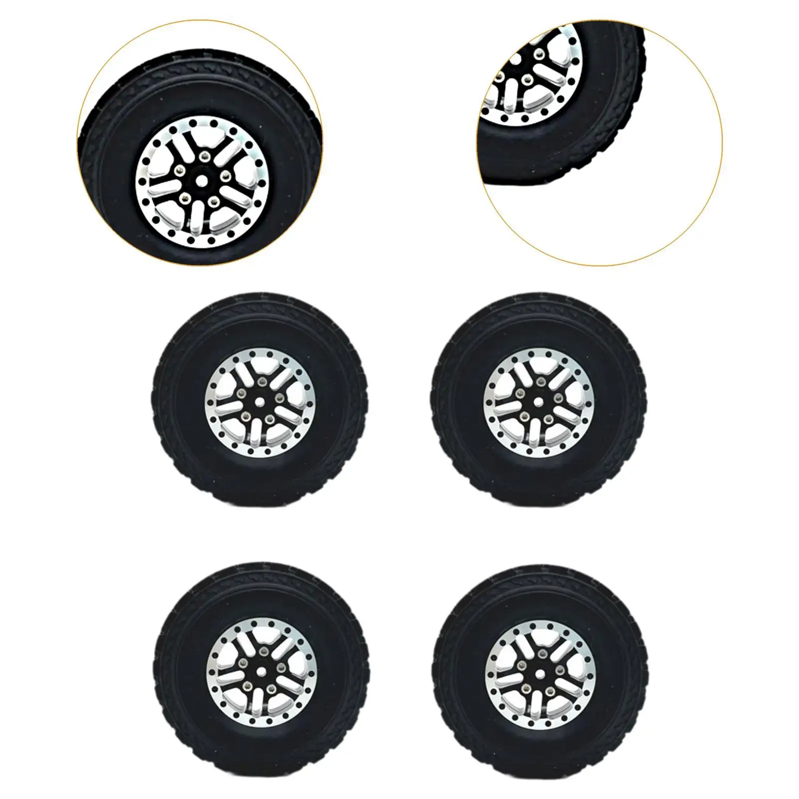 4x Ruote per auto RC Pneumatici Pezzi di ricambio durevoli di ricambio per MN82 MN78 D90 D911/12 RC Car C14 C24 C34 C44 1/16 RC Parti di automobili