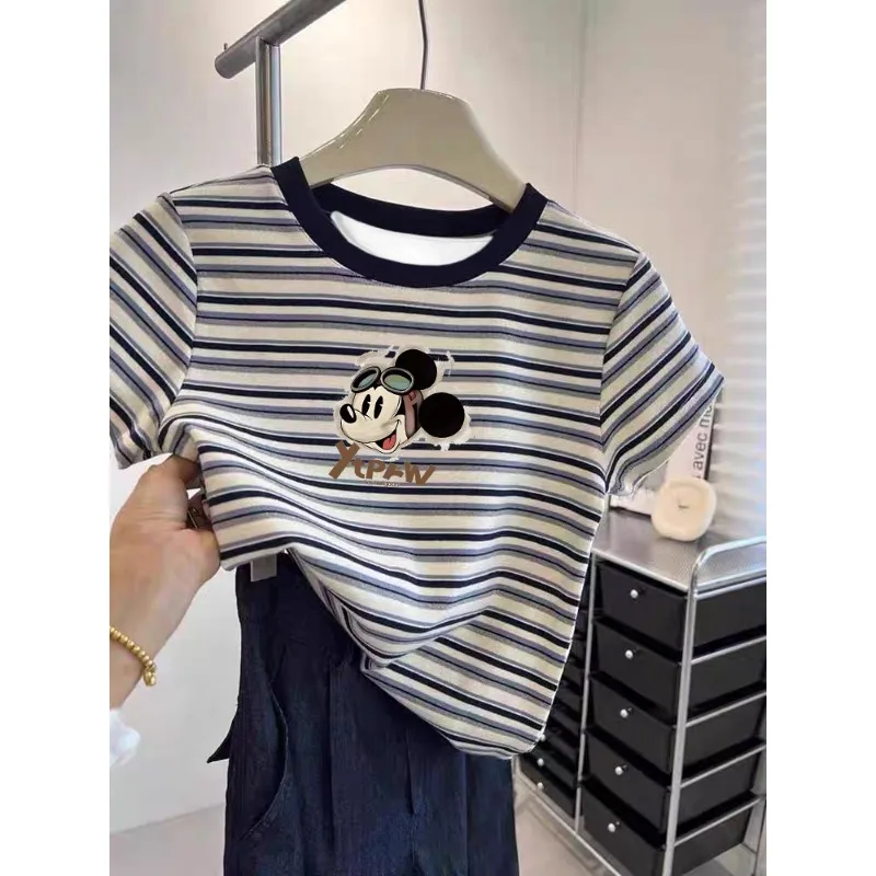 2025 طباعة مخططة جديدة بألوان كرتونية، ملابس قابلة للتنفس ومنعشة سريعة الجفاف للصيف