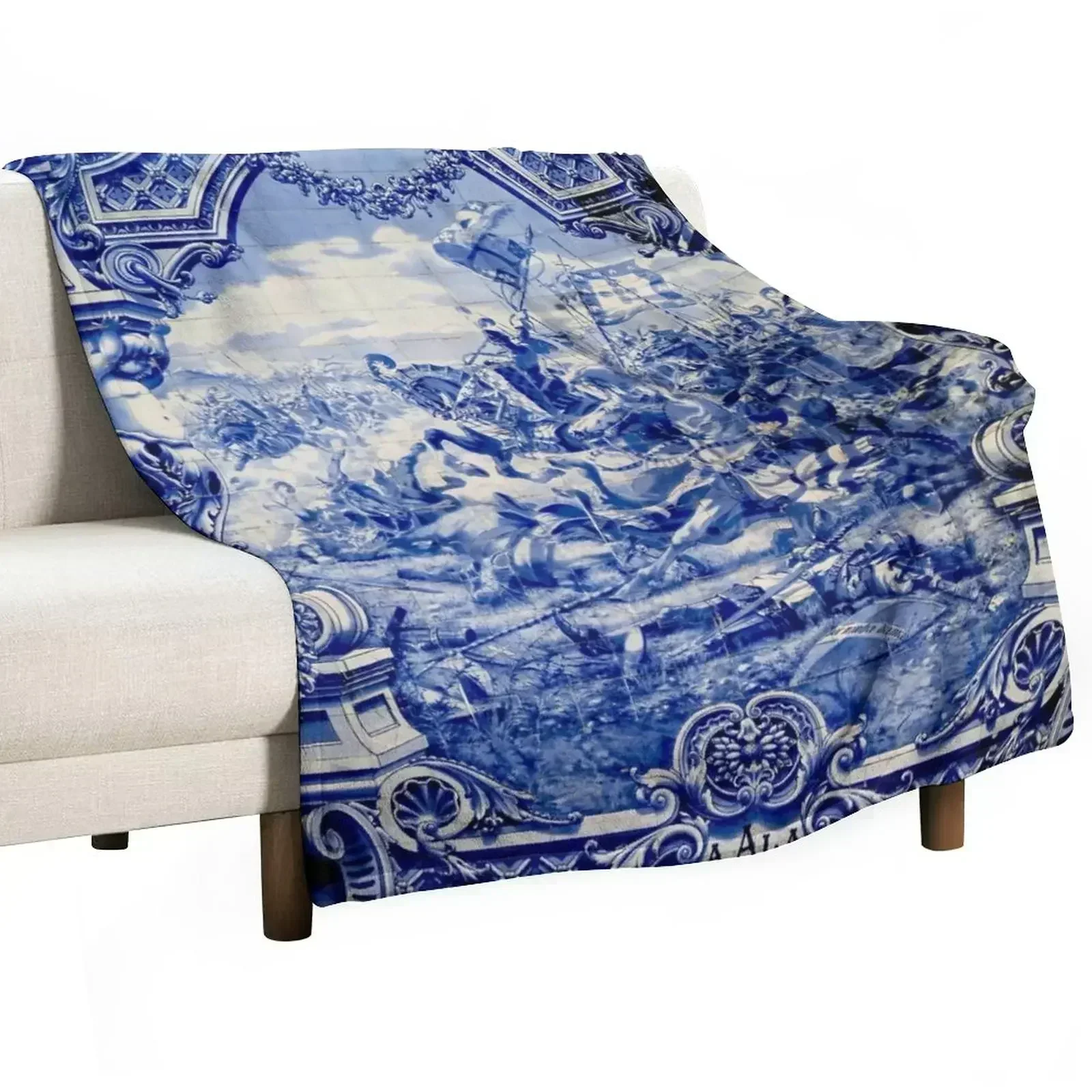 Wall of Tiles - HD - A alla dos Namorados (Lover s place) - Porto Station (Portugal) Throw Blanket Thermals For Travel Blankets