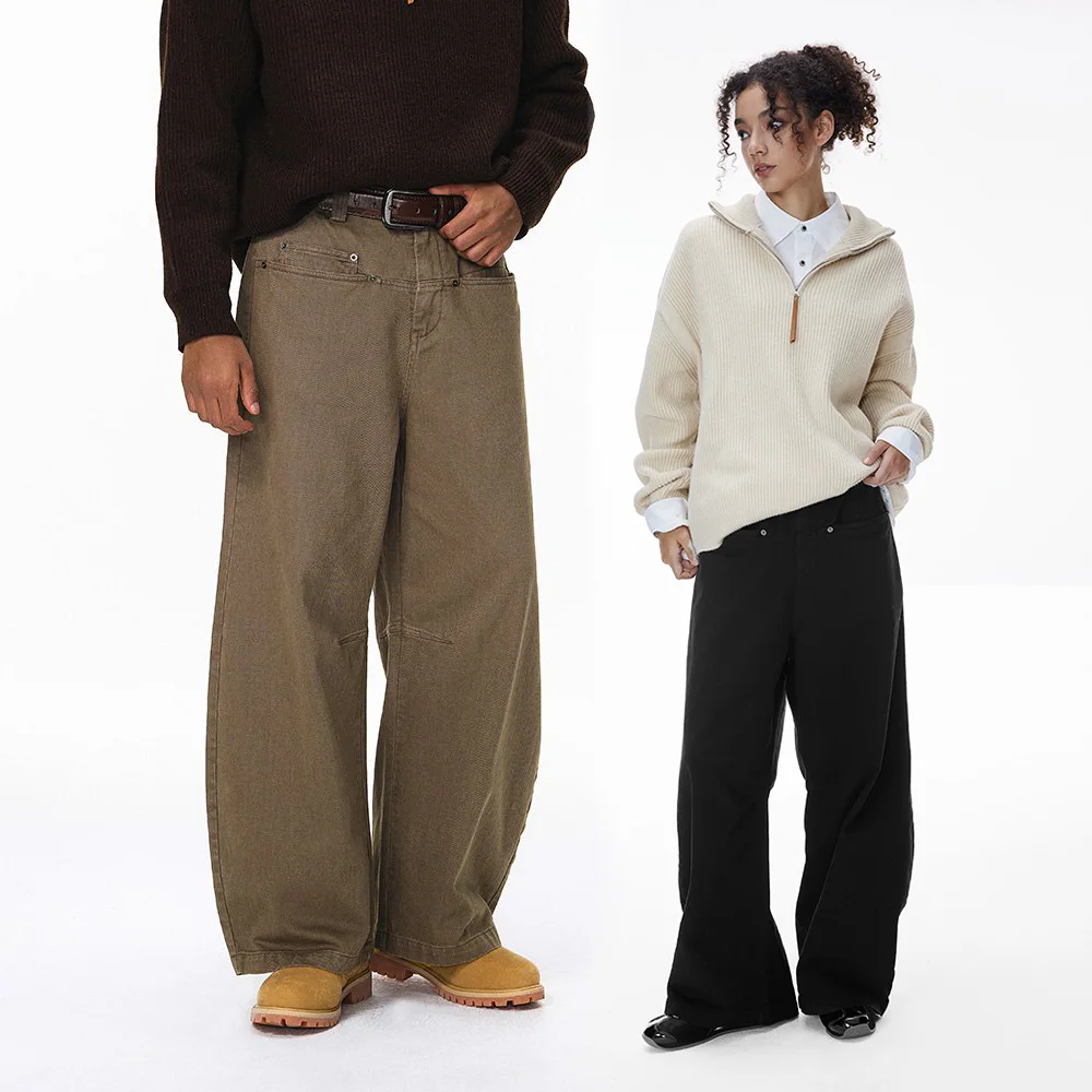 

Мешковатые брюки мужские японские корейские уличные модные свободные повседневные винтажные широкие брюки-карго из чистого хлопка городские мешковатые брюки