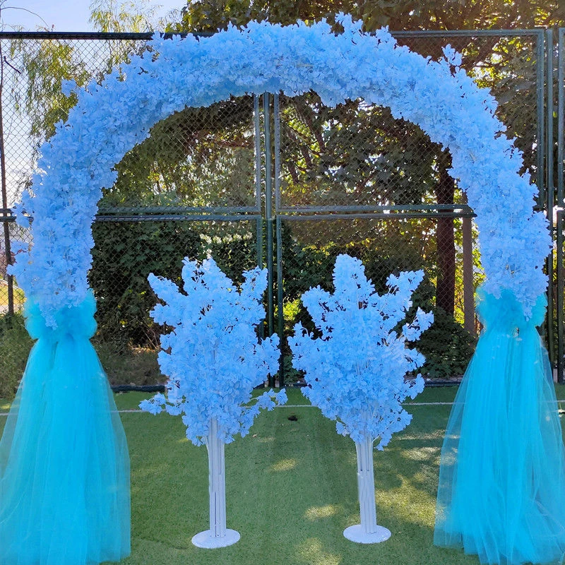 2.5m Metal Wedding Iron Arch Decoration Artificial Cherry Blossom DIY Wedding Arch Background Party Decoration Road Guide Flower