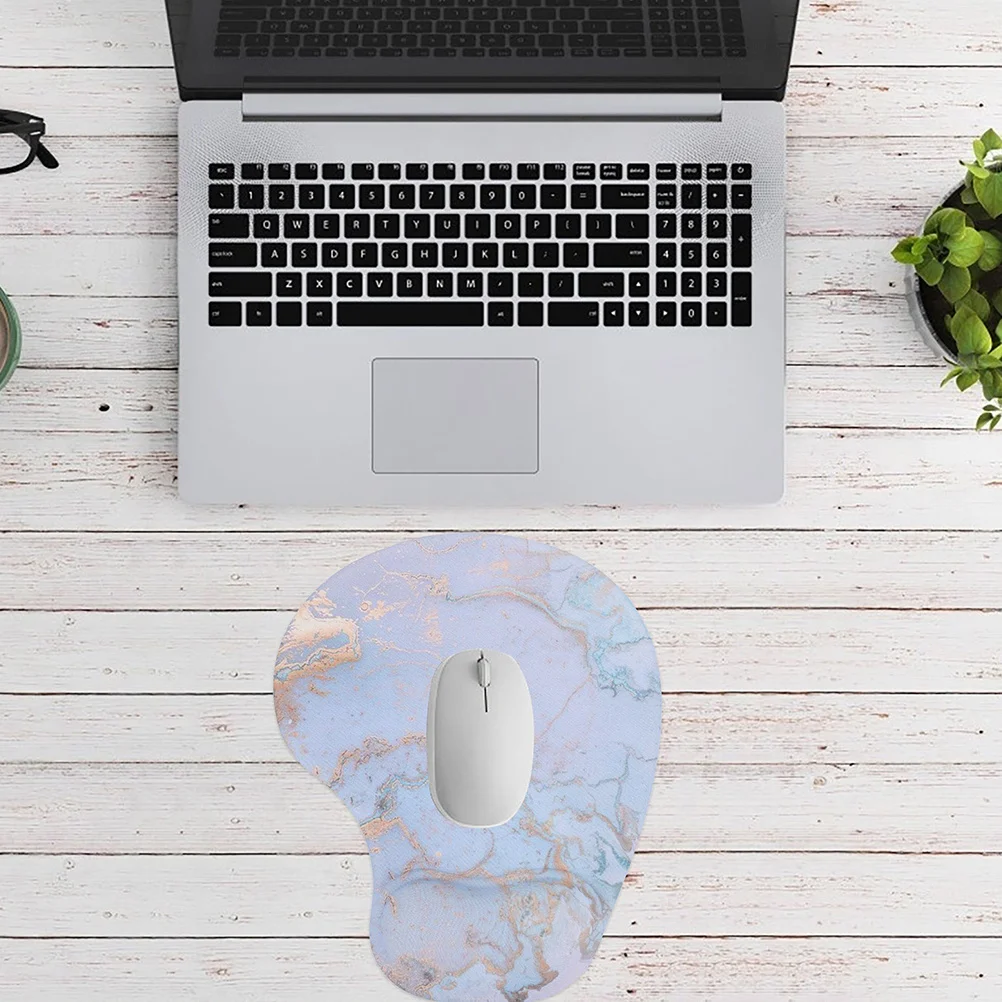 

2Pcs Marble Mouse Pad Wrist Support Non-Slip Design Gaming Office Use Anti-Skid Polyester Ergonomic Desk Mat Mouse Pad