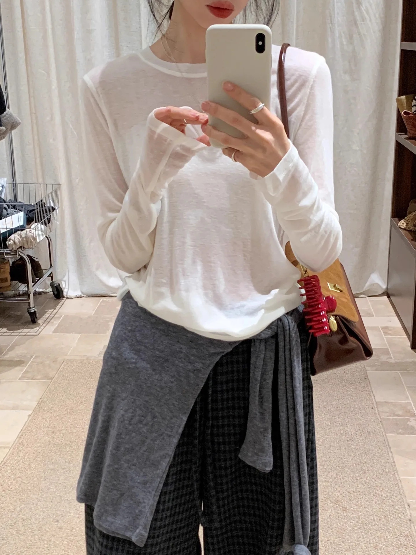 

BRIVIN Korean Sle Long Sve Woolen Knitted Sweater Women's Base Layer Top White Slimming Sli Winter Faion