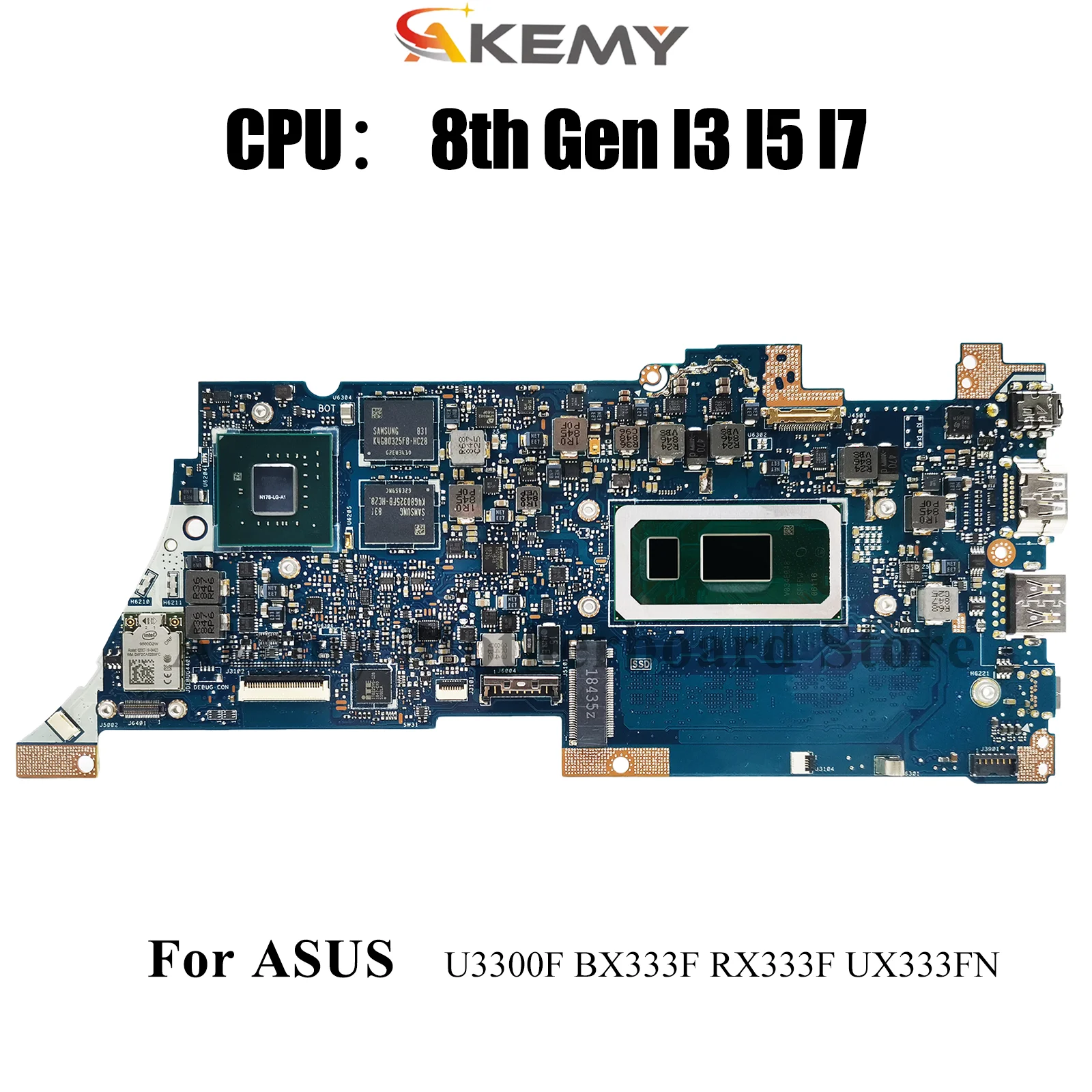 

UX333FN Материнская плата для ноутбука ASUS ZenBook U3300F BX333F RX333F UX333F UX333FN Материнская плата с процессором I3 I5 I7 100% tests OK stk