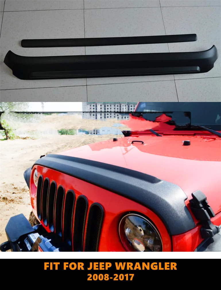 

Good Quality ABS Bonnet Guard 2 Pieces Cover Trim Front And Rear Fit For Jeep Wrangler 2008-2017