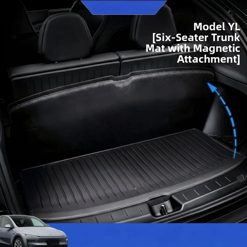 3PCS For Tesla Model YL Trunk Mats Backrest Kick Pads Magnetic Suction Trunk Backrest Pad Protection Car Interior Accessories