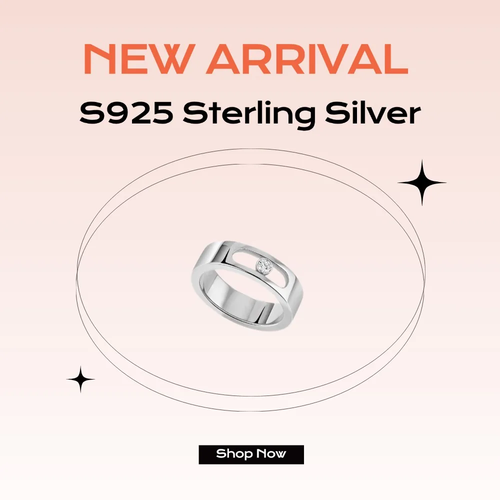 

Simple Style Rings S925 Sterling Silver Luxury Jewelry, Mobile Diamond Design, Wedding Gift For Couples