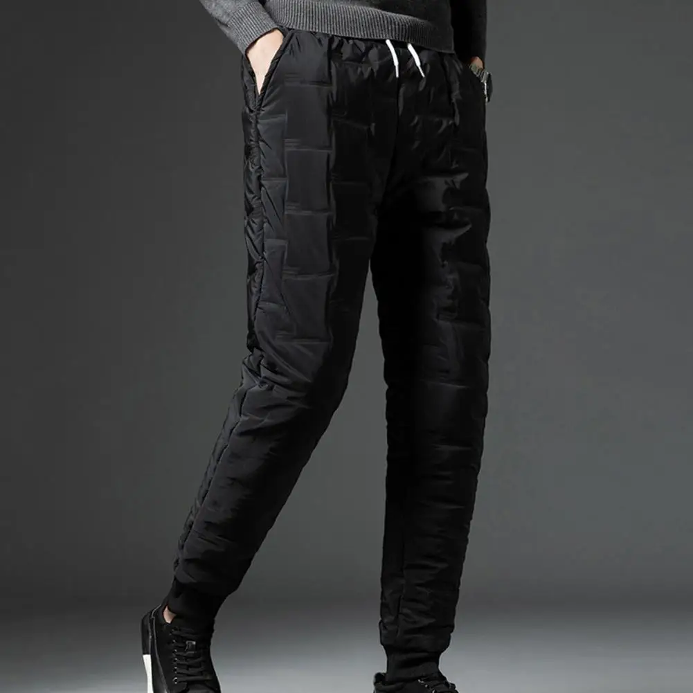 Trendy Winter Down Pants  Windproof Skin-friendly Winter Trousers  All Match Ankle-banded Warm Winter Trousers