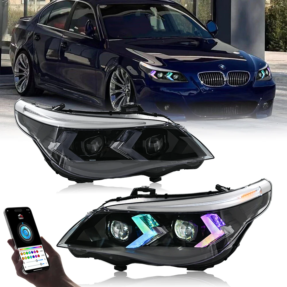 

1 пара светодиодных линз проектора в сборе для BMW 5 серии E60 E61 2005 2006 2007 2008 2009 2010