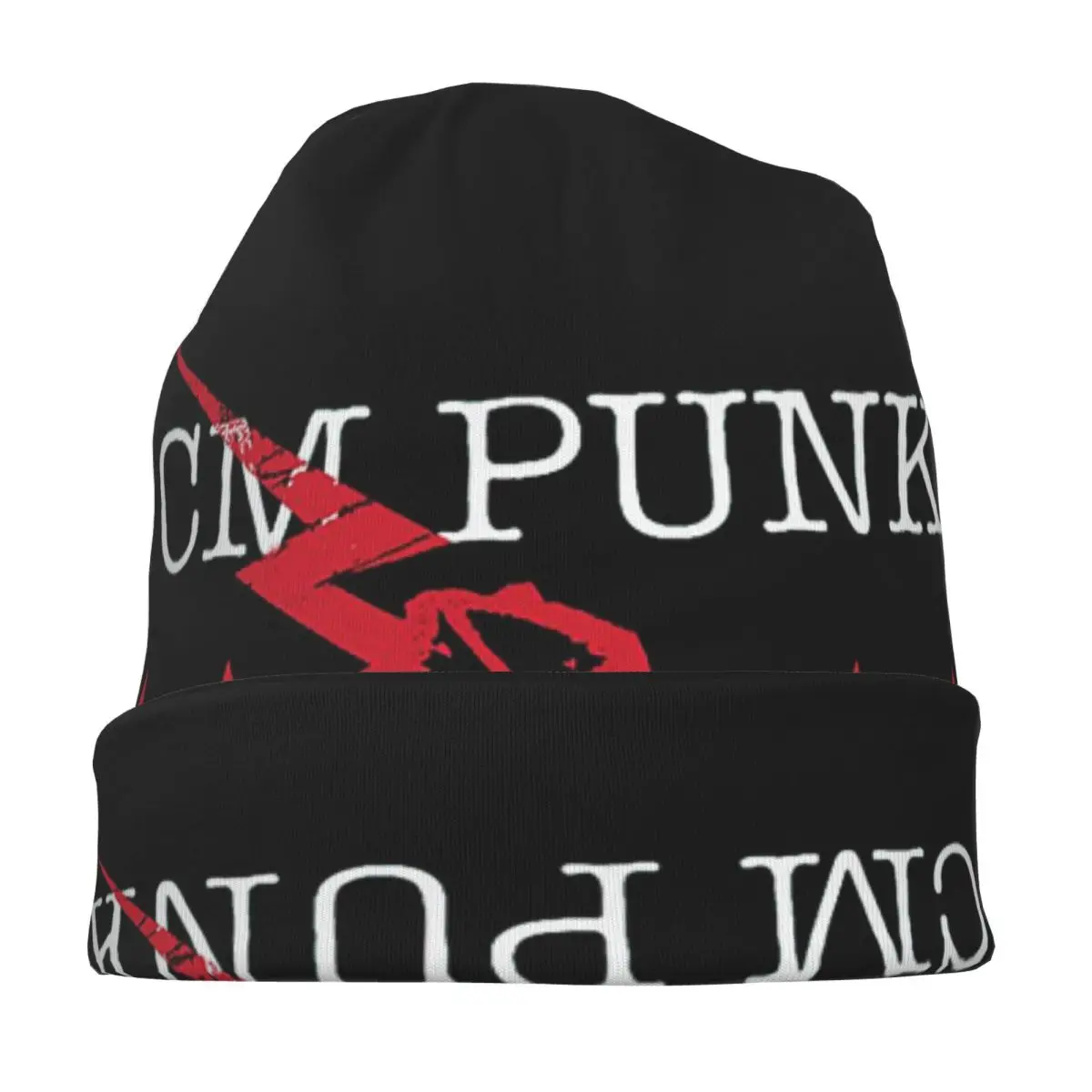 Cm Punk Logo Warm Knitted Cap Hip Hop Bonnet Hat Autumn Winter Outdoor Beanies Hats for Unisex Adult