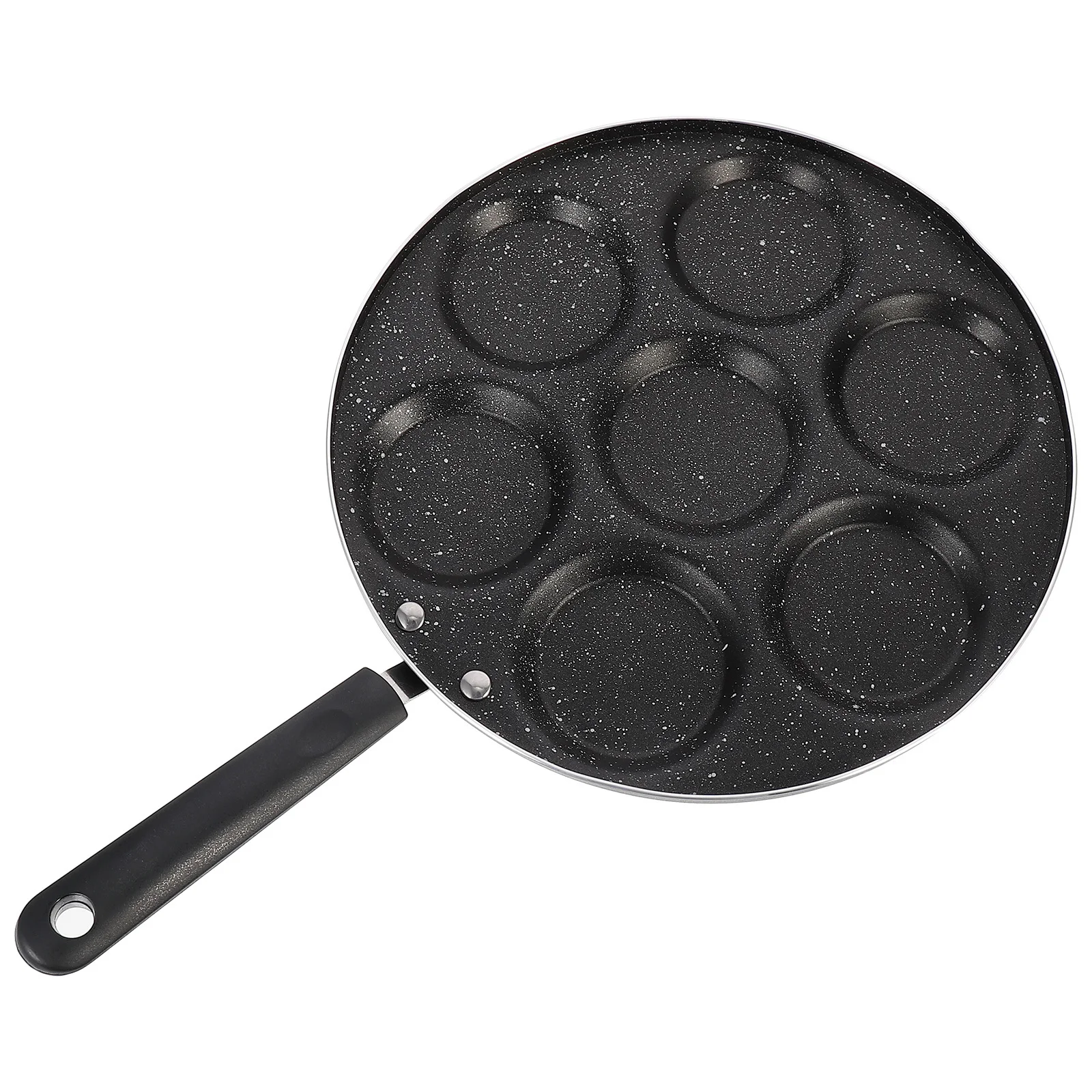 

1Pcs Fried Egg Pan 7 Compartments Nonstick Omelette Pan Heat Resistant Long Handle Kitchen Tool for Home Cooking